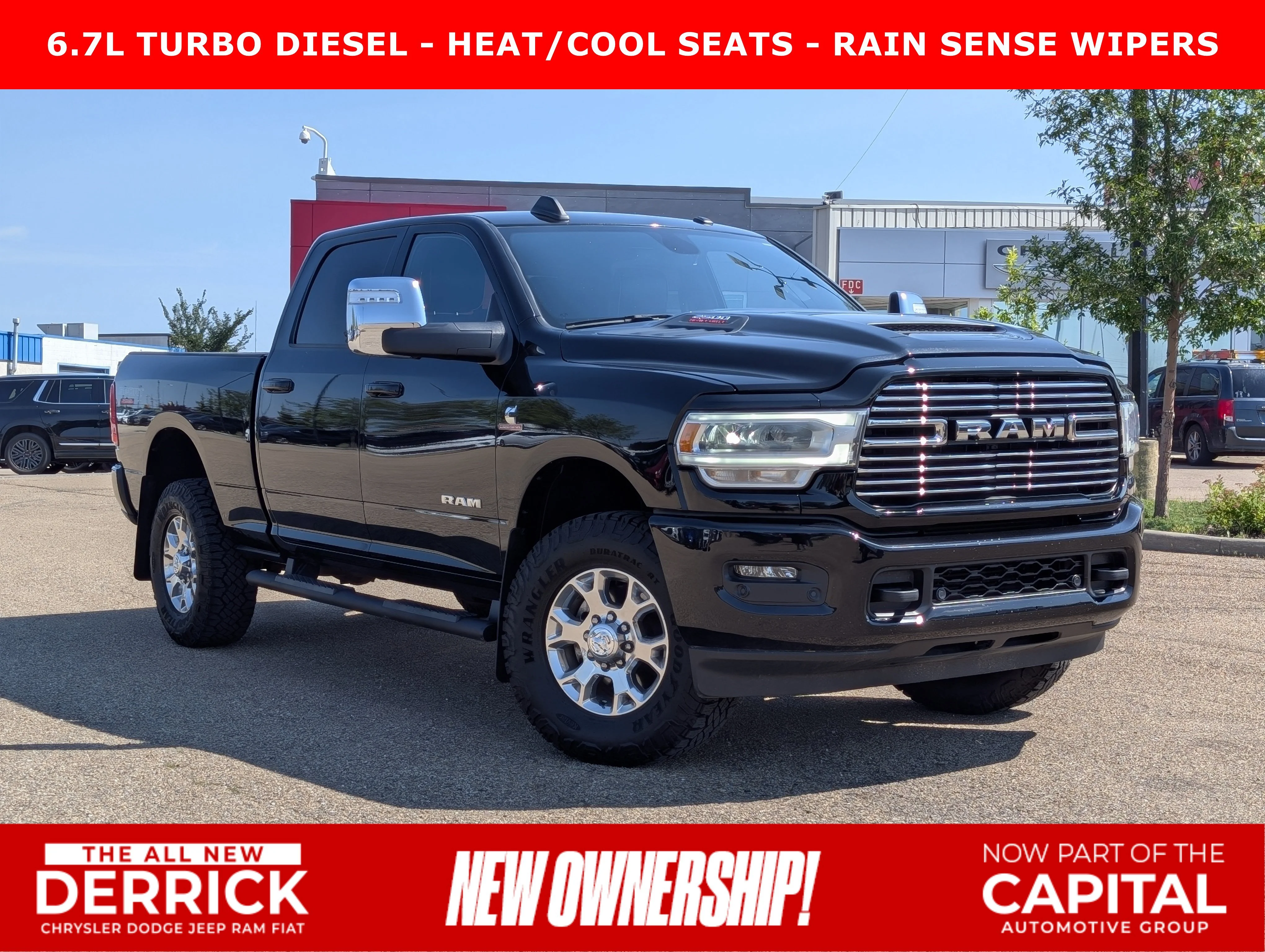 Used 2023 Diamond Black Crystal Pearlcoat Ram Laramie image 1