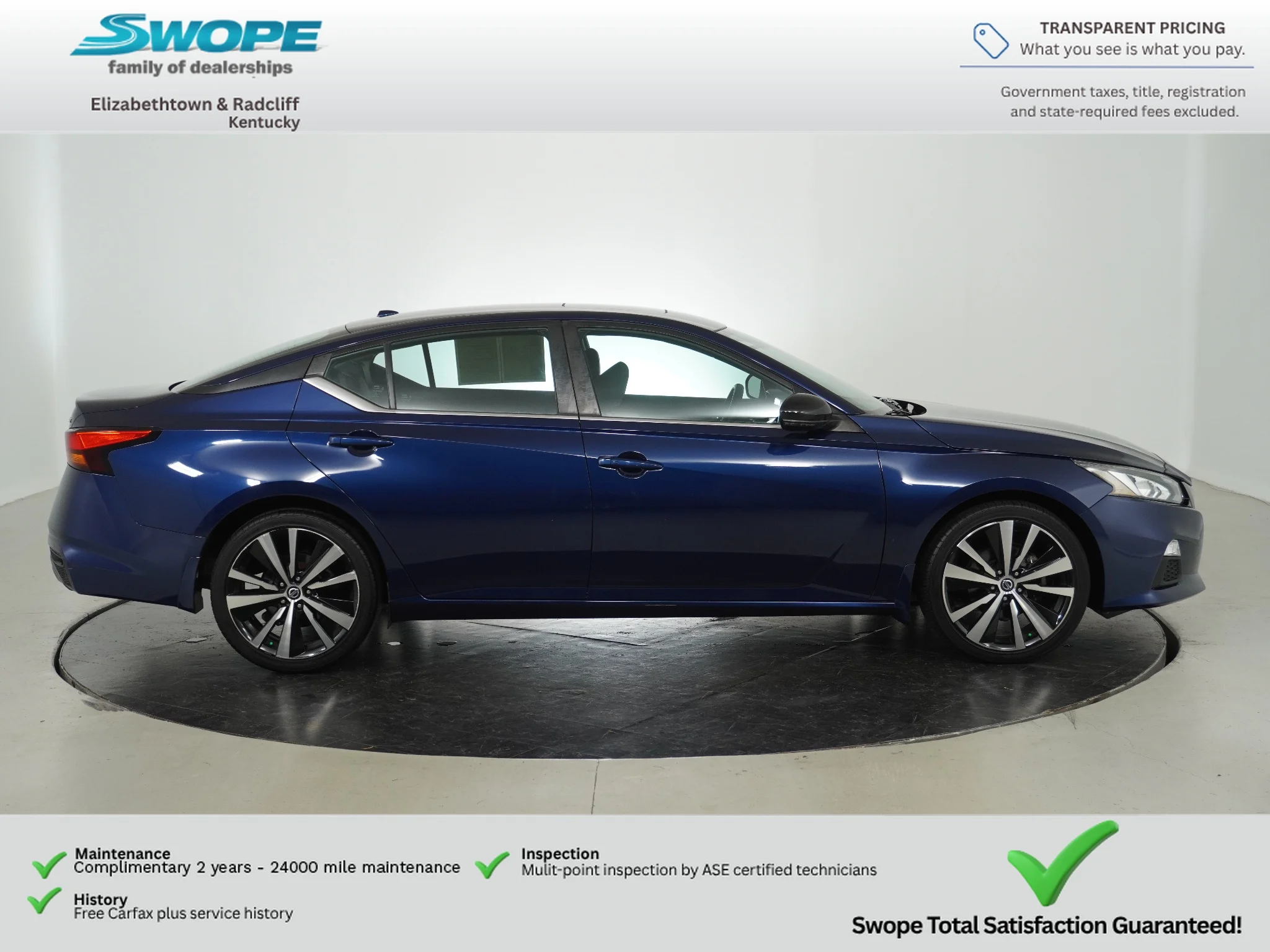 Used 2021 Nissan Altima SR with VIN 1N4BL4CVXMN338731 for sale in Elizabethtown, KY