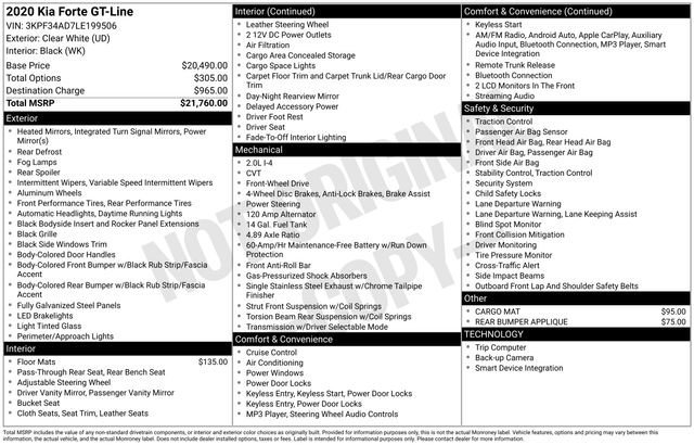 2020 Kia FORTE GT-Line