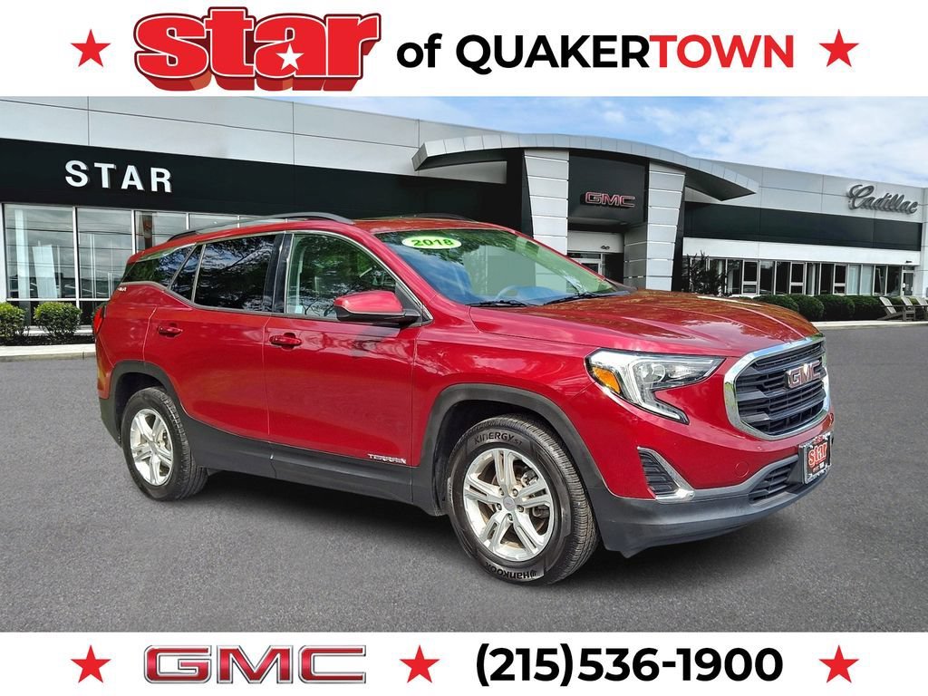 Certified Used 2018 RED QUARTZ TINTCOAT GMC SLE image 1