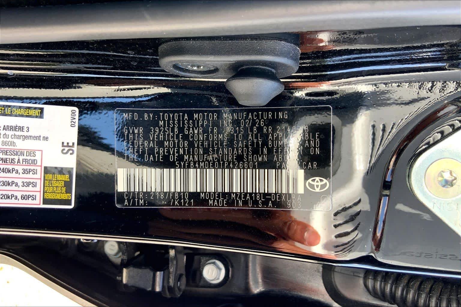 Used 2026 Midnight Black Metallic Toyota LE image 36