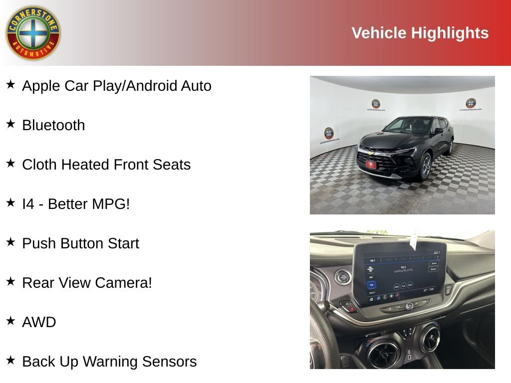 Used 2025 Chevrolet Blazer 2LT with VIN 3GNKBHR4XSS241008 for sale in Elk River, Minnesota