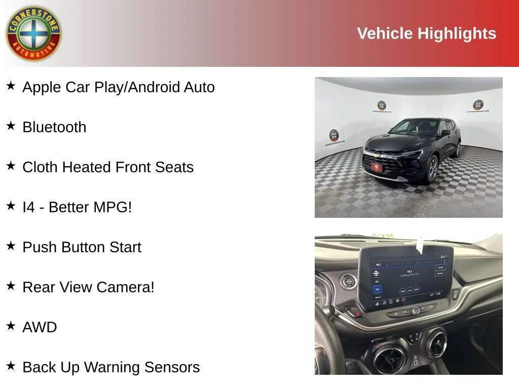 Used 2025 Chevrolet Blazer 2LT with VIN 3GNKBHR4XSS241008 for sale in Elk River, Minnesota