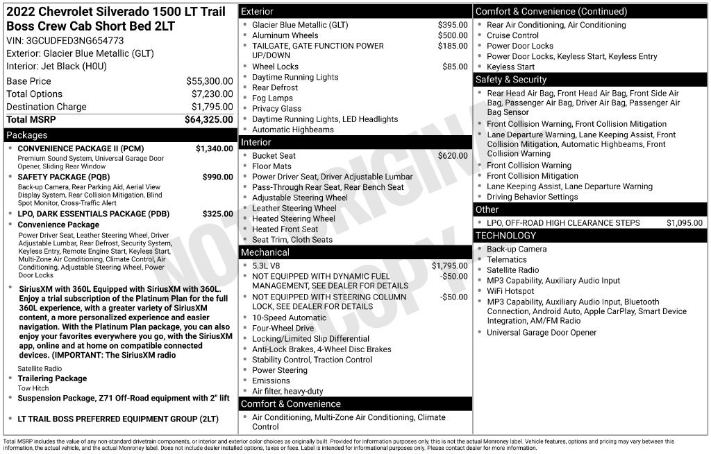 Used 2022 Blue Chevrolet LT Trail Boss image 2