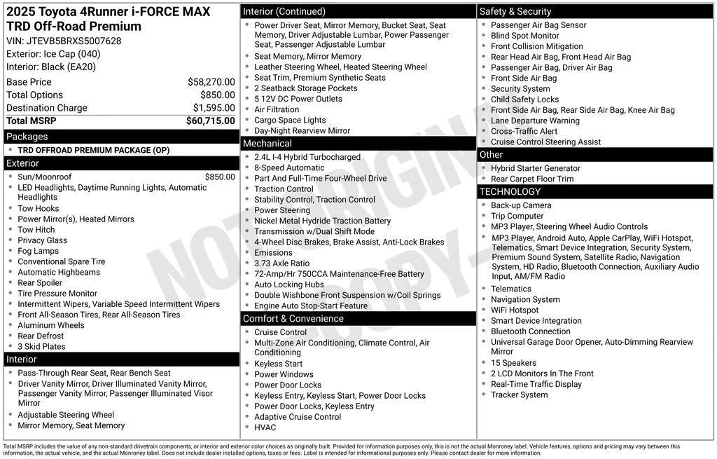 Certified Used 2025 Ice Toyota TRD Off Road Premium image 5