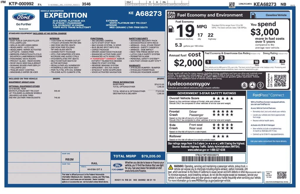 Used 2019 White Ford Platinum image 2