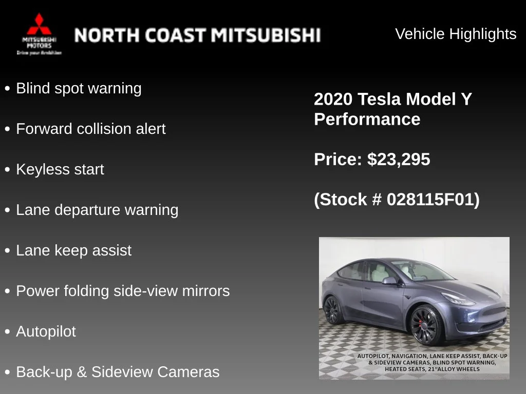 Used 2020 Tesla Model Y Performance with VIN 5YJYGDEF0LF028115 for sale in Bedford, OH