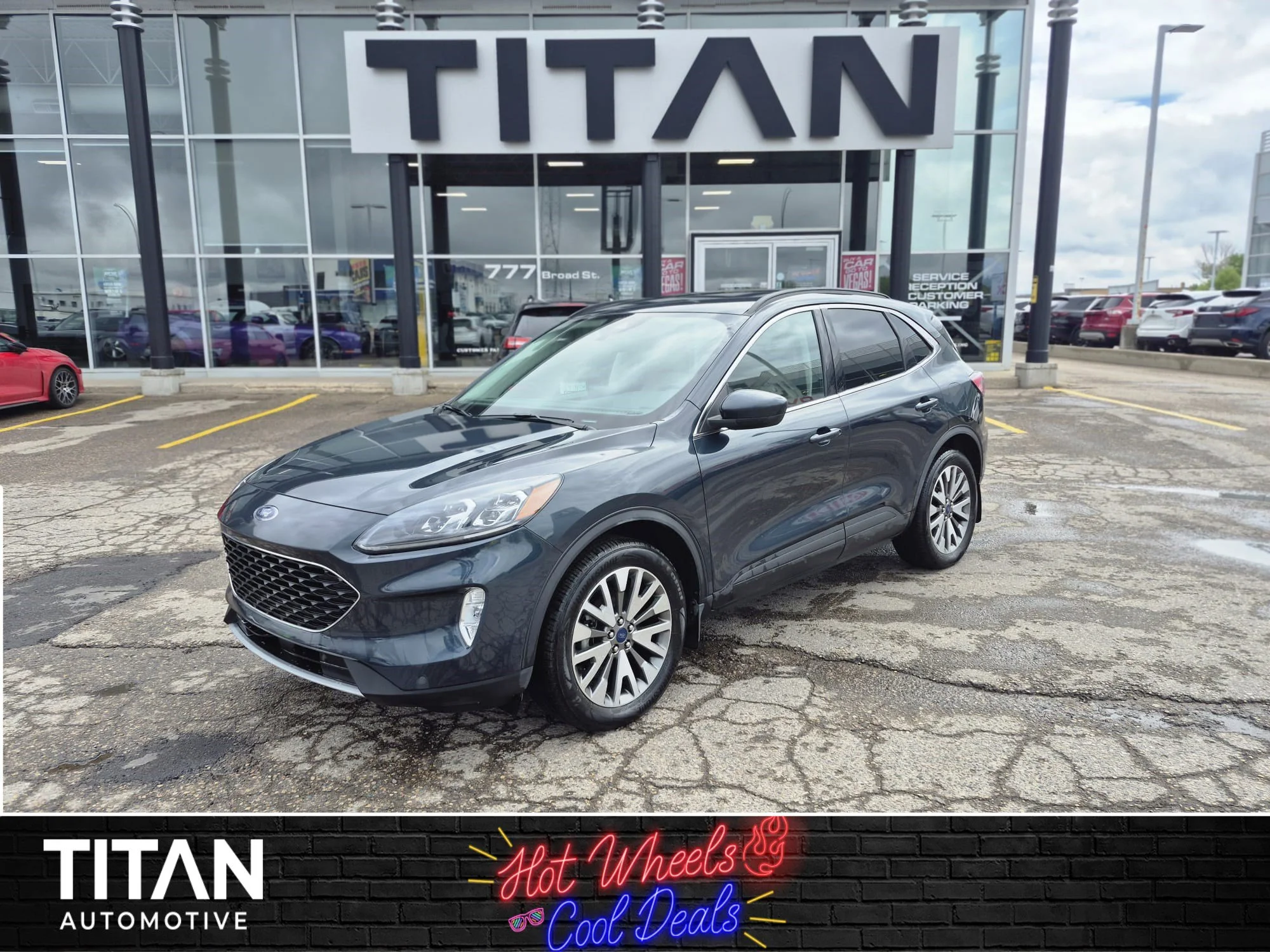 Certified Used 2022 Stone Blue Metallic Ford Titanium Hybrid AWD*Adaptive Cruise | Remote Start | Nav | Htd Leather | Htd Wheel | Lane Keeping image 1