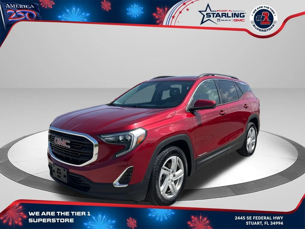 Used 2018 RED QUARTZ TINTCOAT GMC SLE image 1