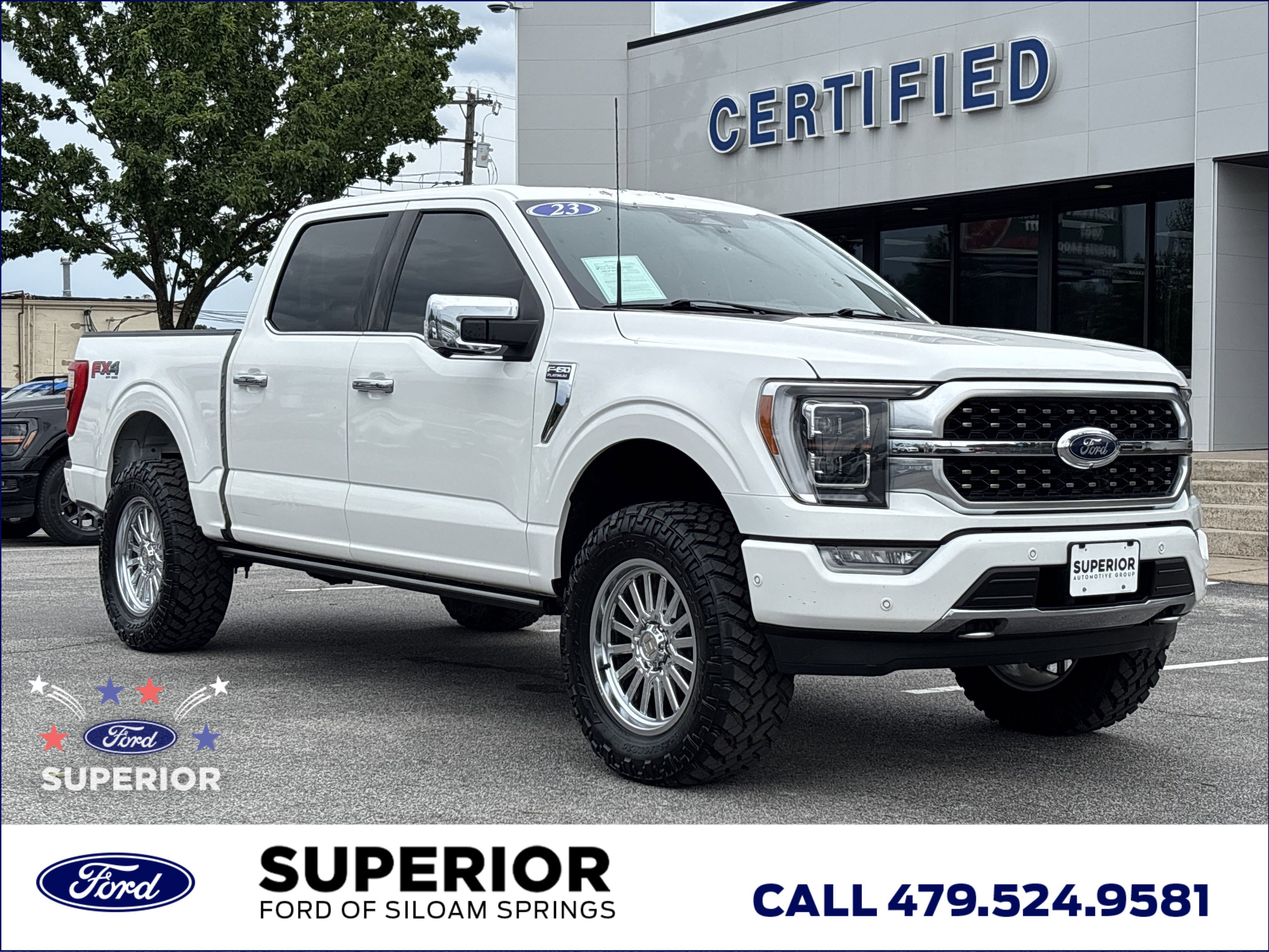 Used 2023 Star White Metallic Tri-Coat Ford Platinum 4WD image 1