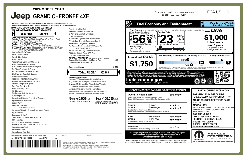 Used 2024 Black Jeep 4xe image 3