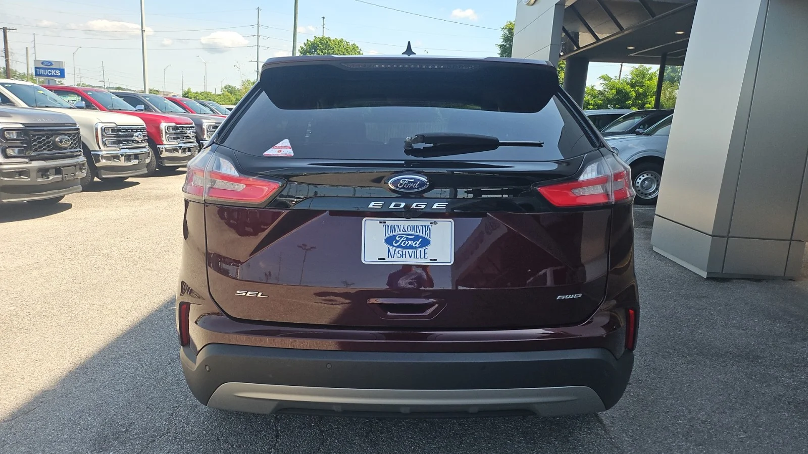 Used 2024 Red Ford 2024 FORD EDGE SEL 4DR SUV 112.2 WB AWD image 4