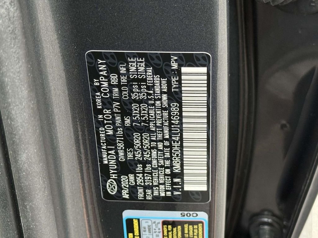 Certified Used 2020 Graphite Hyundai Limited image 34