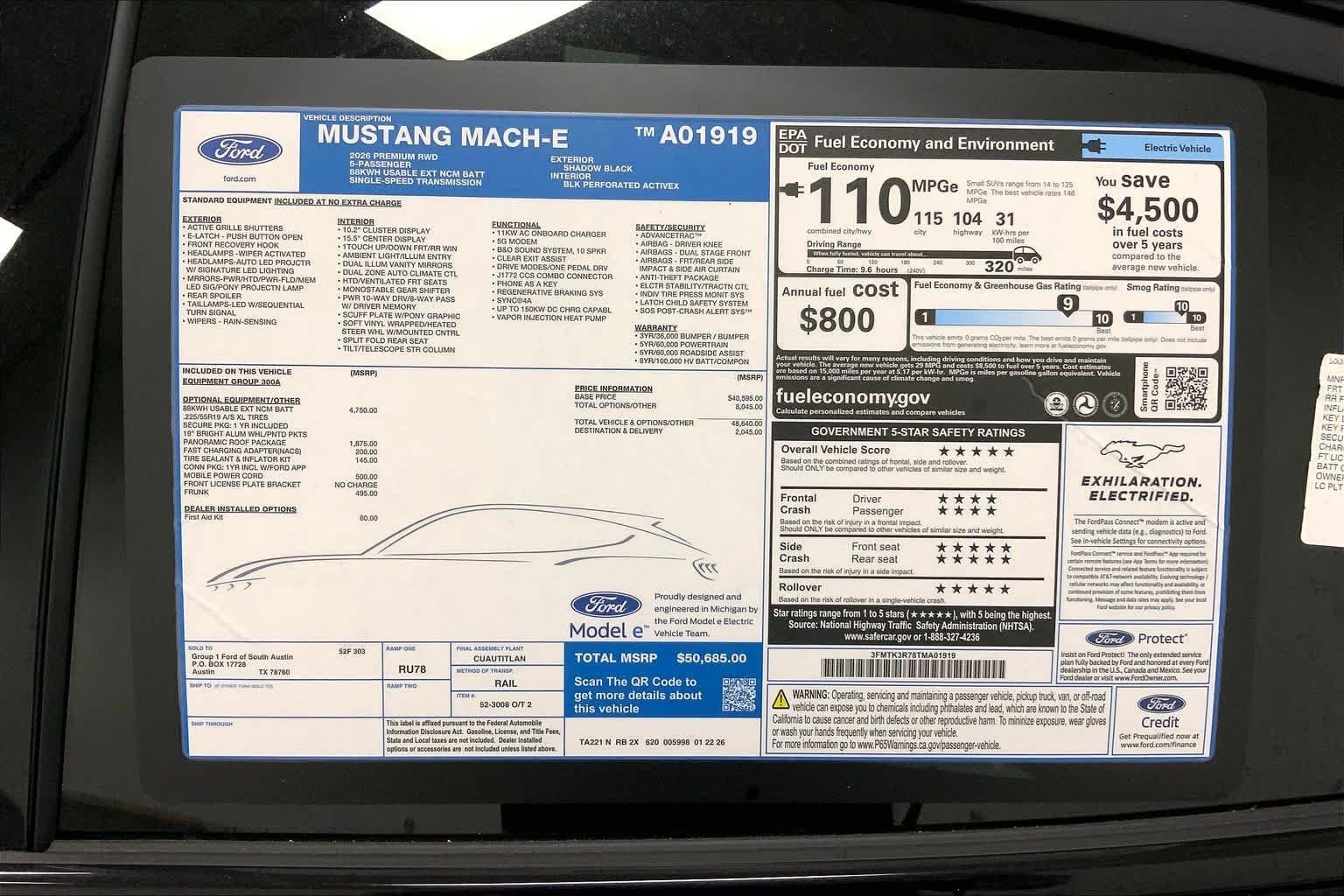 New 2026 Shadow Black Ford Premium image 21