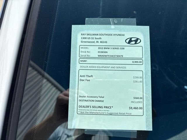 Used 2012 BMW 3 Series 328i with VIN WBADW7C54CE730479 for sale in Greenwood, IN