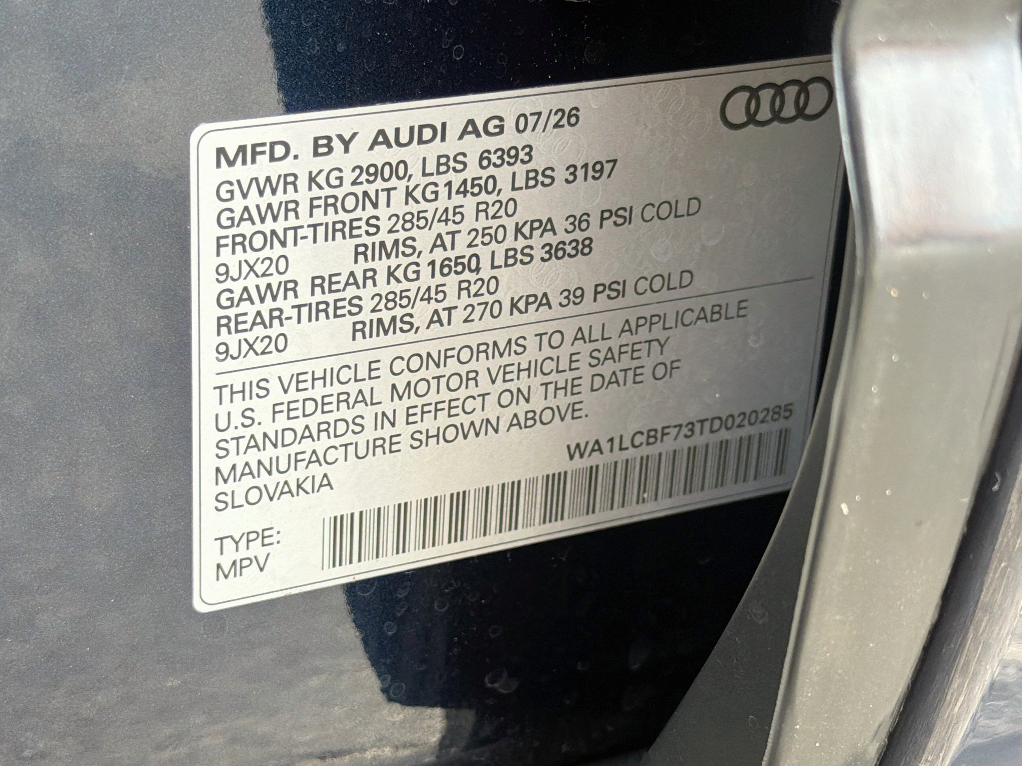 New 2026 Waitomo Blue Metallic Audi Premium Plus image 43