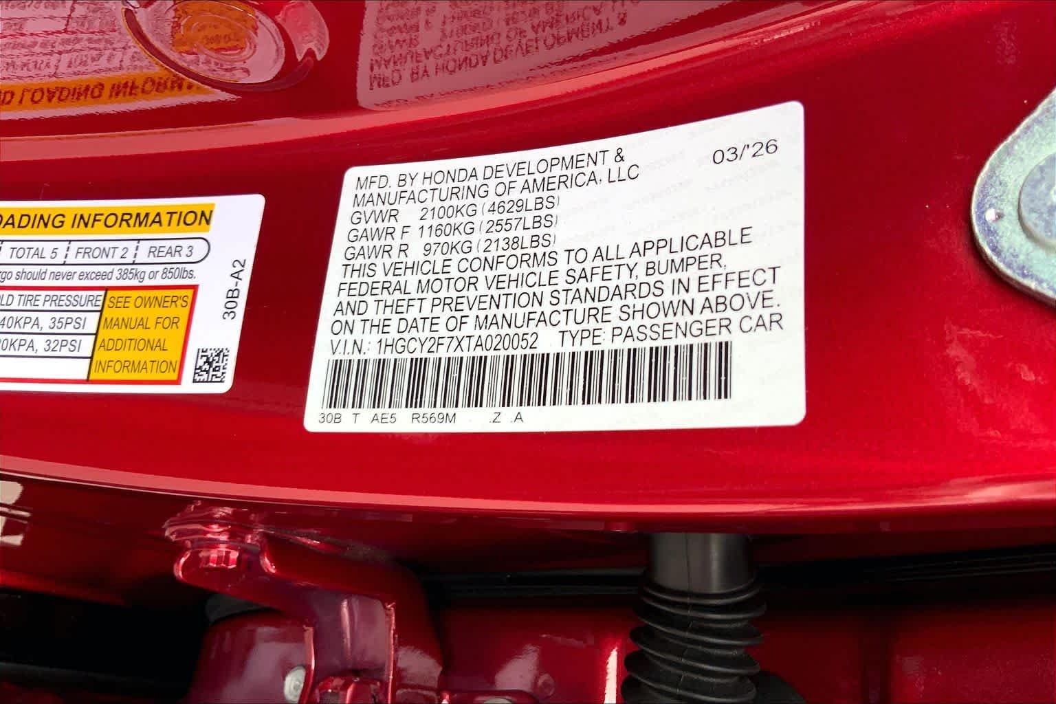 Used 2026 Radiant Red Metallic Honda Sport-L image 36