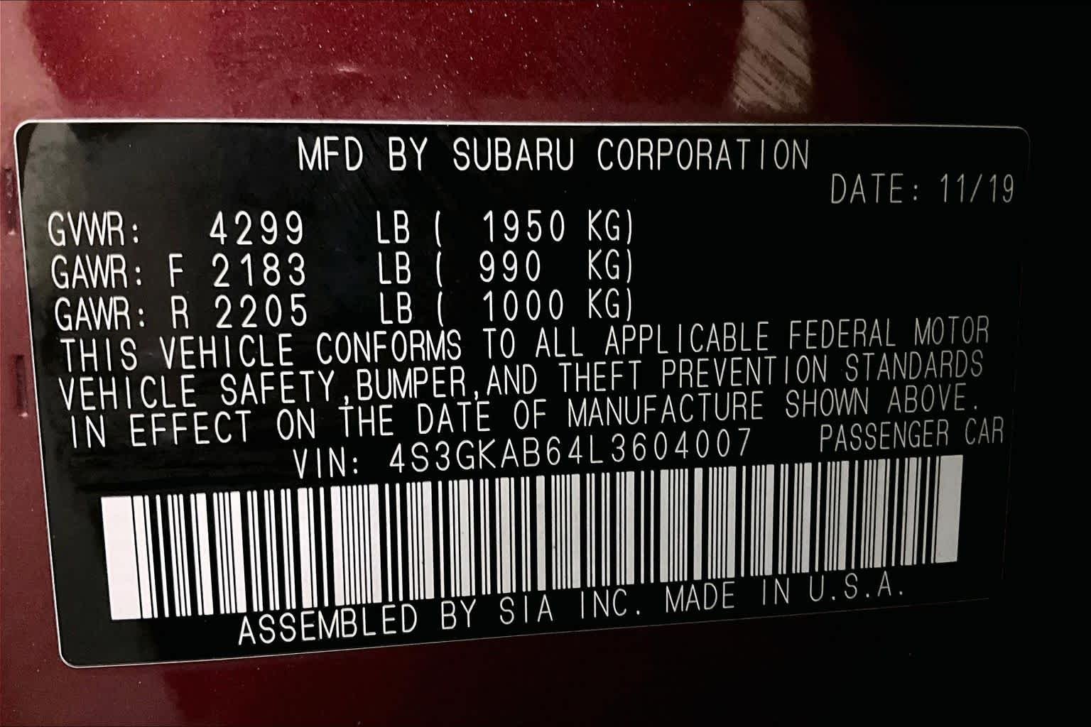 Used 2020 Crimson Red Pearl Subaru  image 32