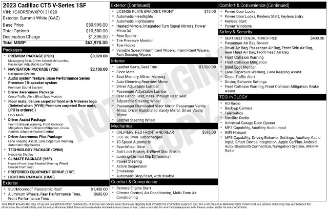Used 2023 Summit White Cadillac V-Series image 11