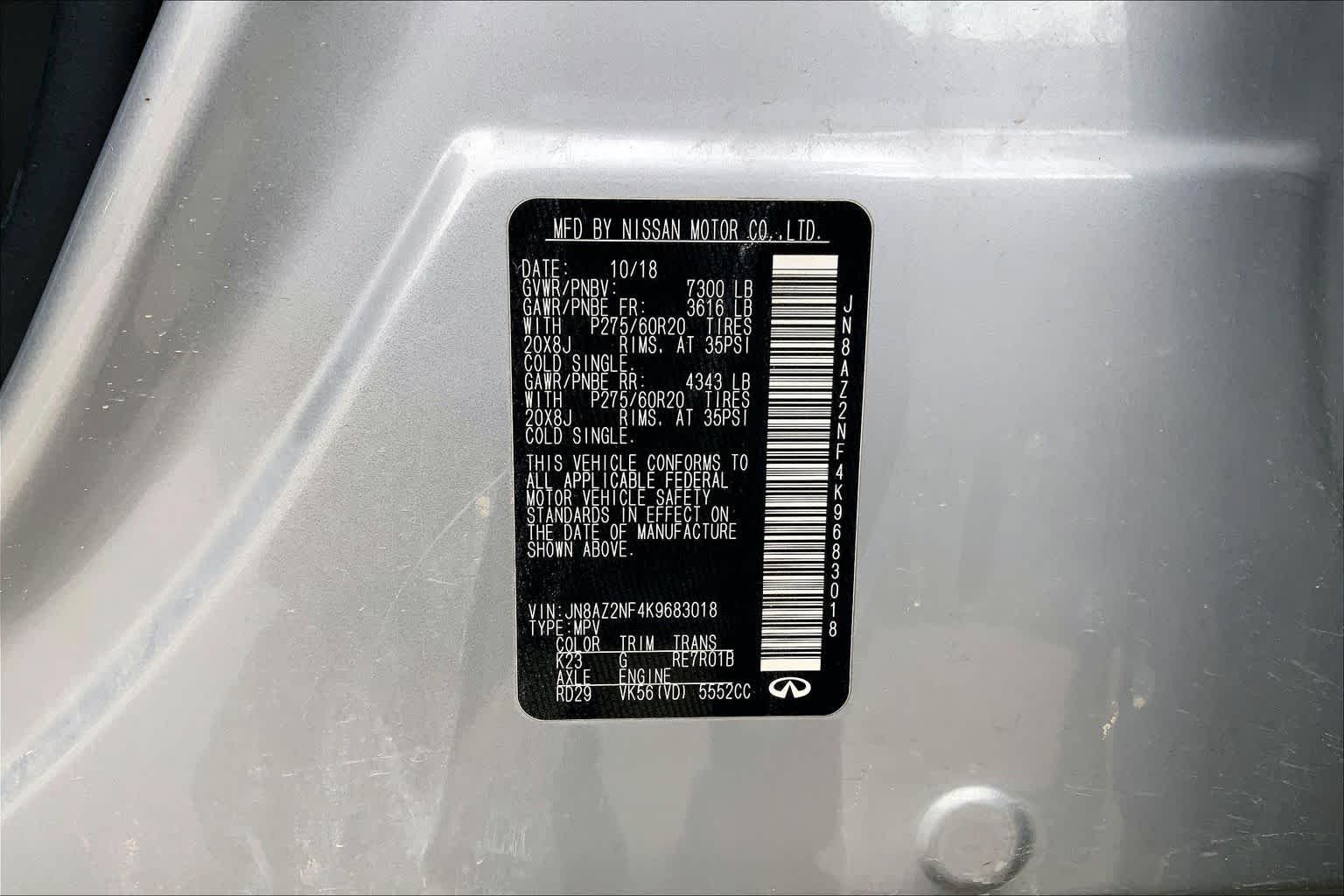 Used 2019 Liquid Platinum INFINITI LUXE image 37