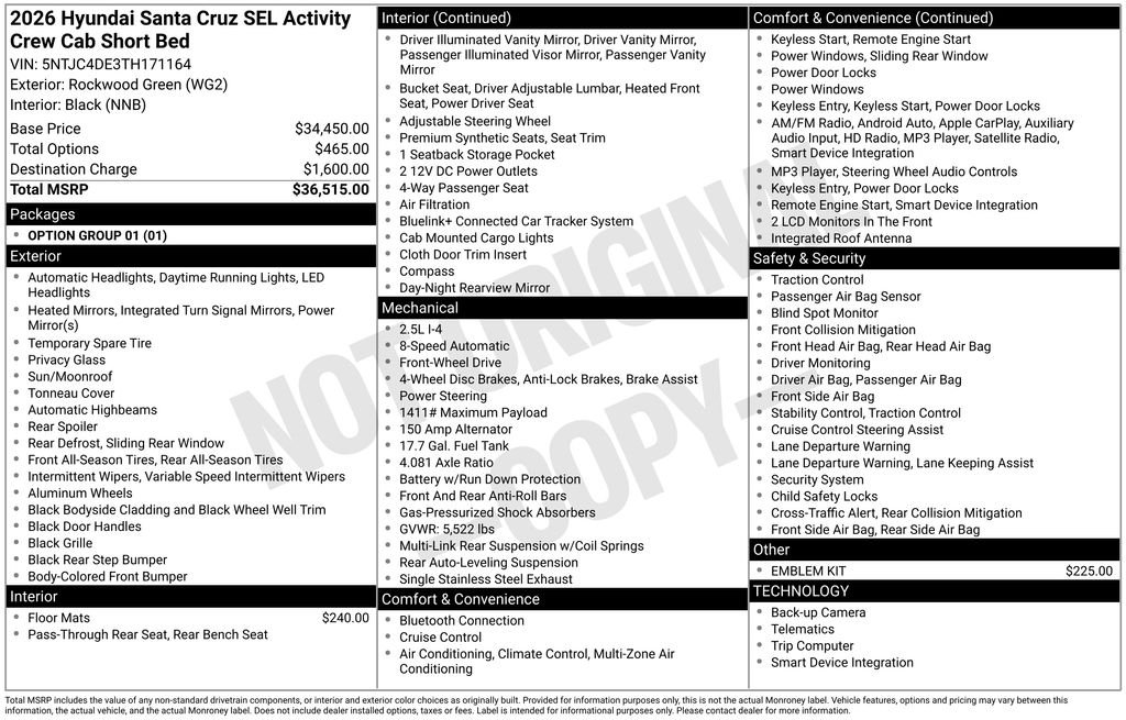 New 2026 Green Hyundai SEL image 4