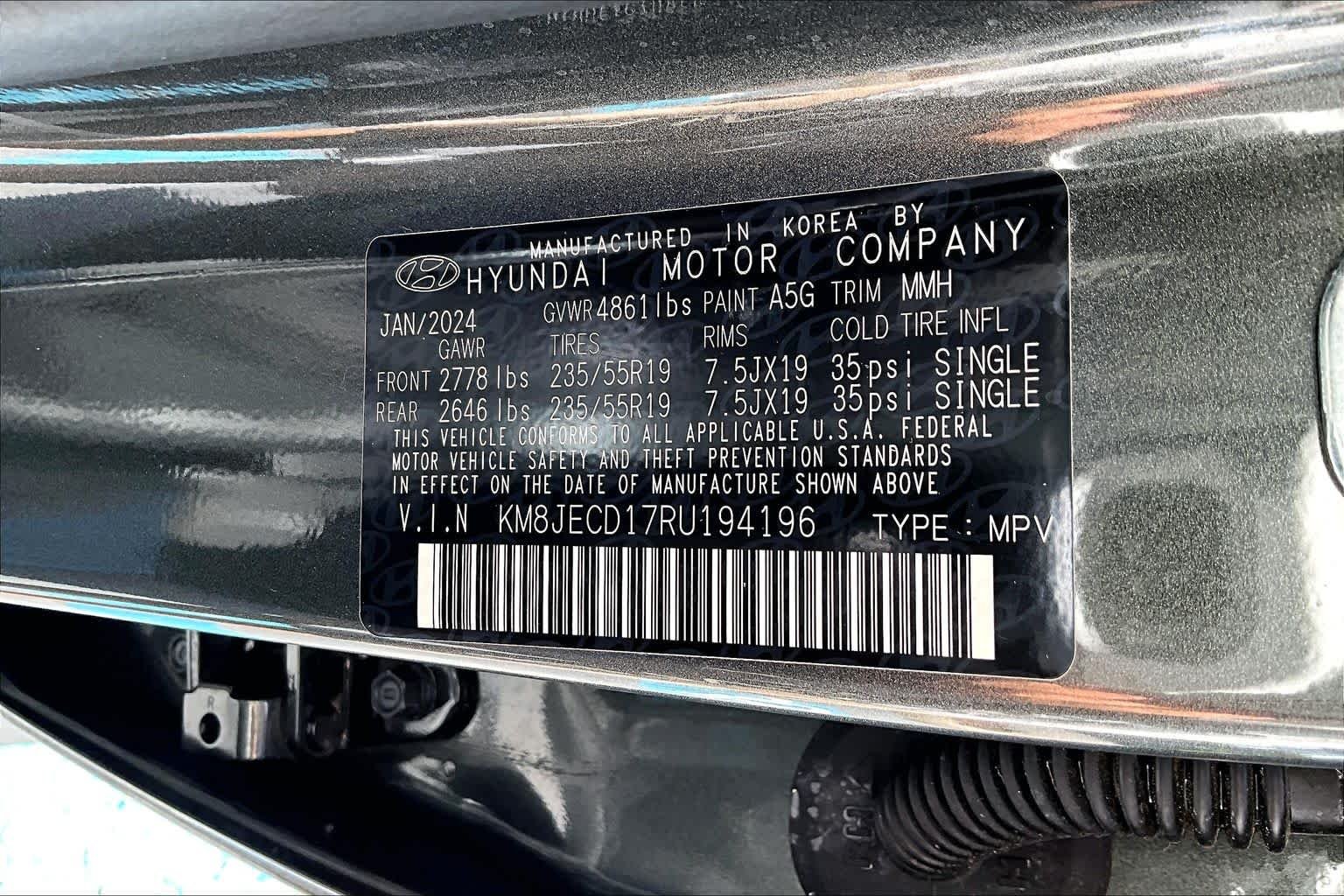 Used 2024 Amazon Gray Hyundai Limited image 33