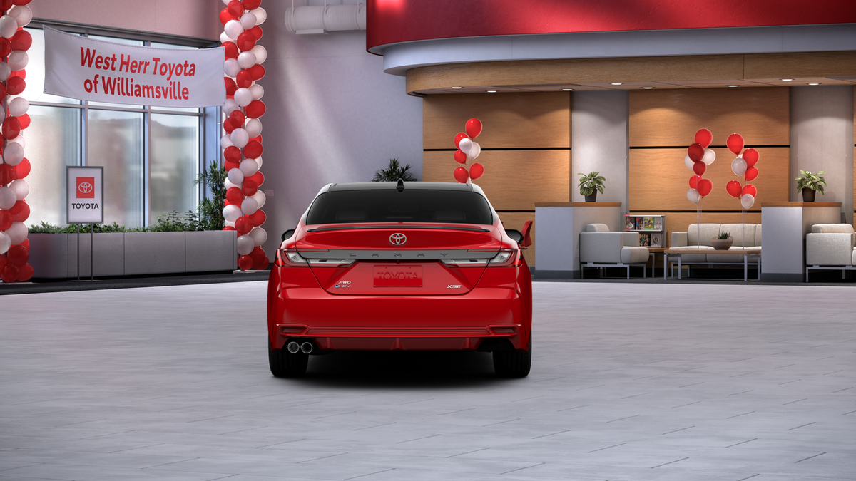 New 2026 Supersonic Red with Midnight Black Metallic roof Toyota XSE image 8