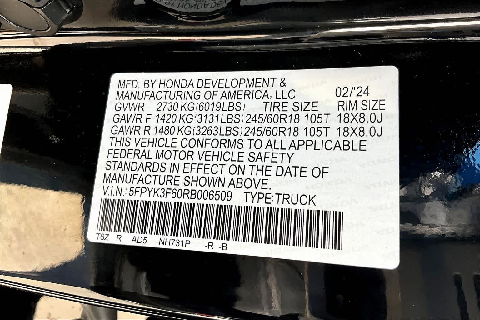 Used 2024 Crystal Black Pearl Honda TrailSport image 33