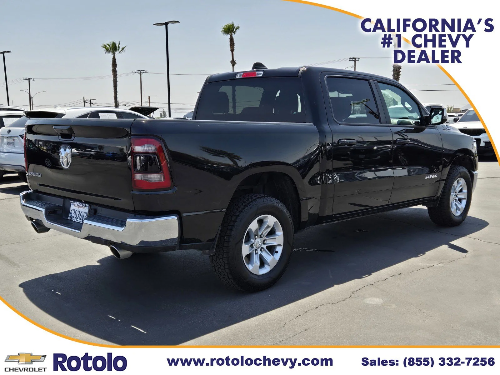 Used 2024 Diamond Black Crystal Pearlcoat Ram Laramie image 7