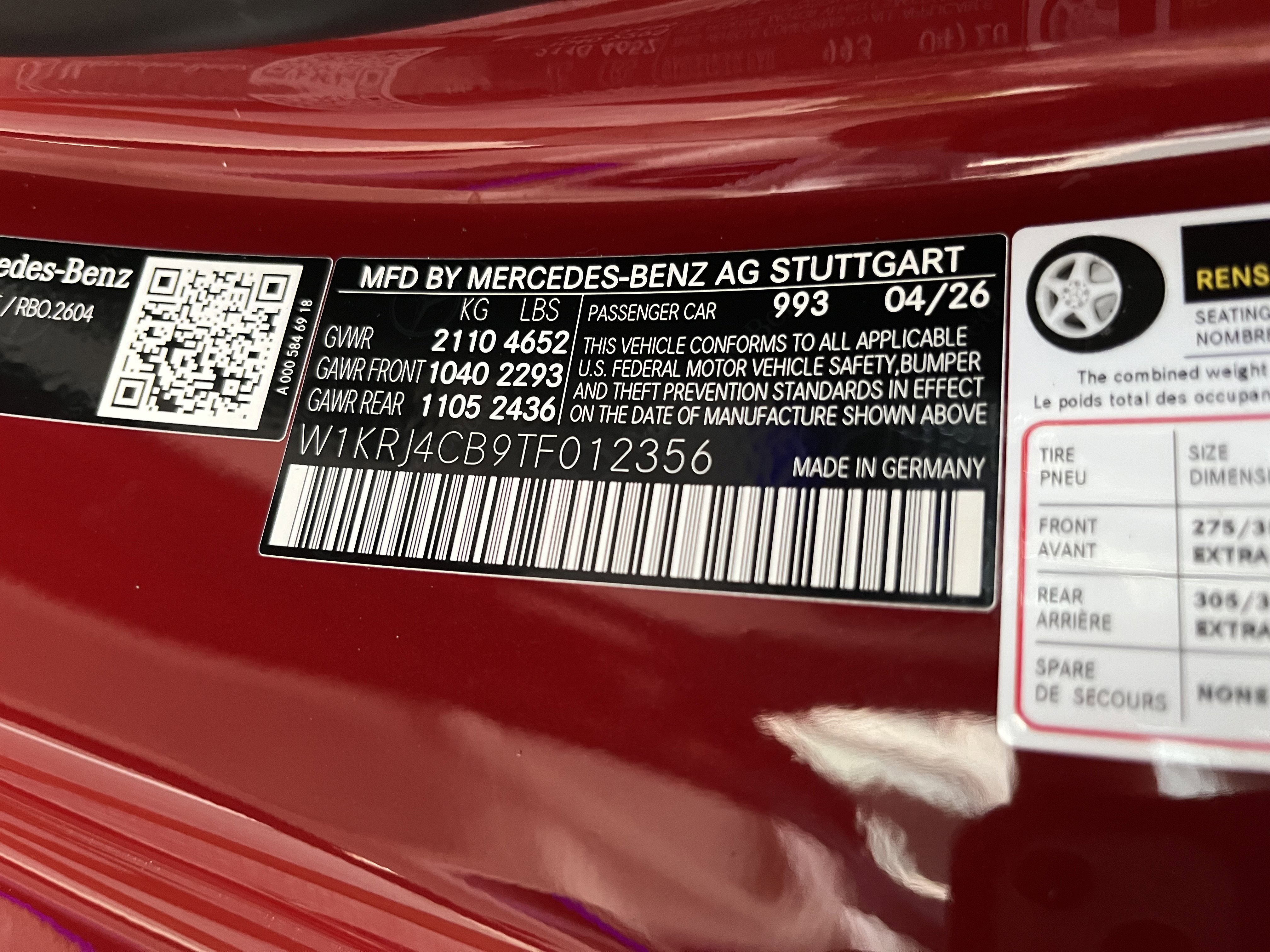 New 2026 MANUFAKTUR Patagonia Red Metallic Mercedes-Benz AMG® GT 43 image 58