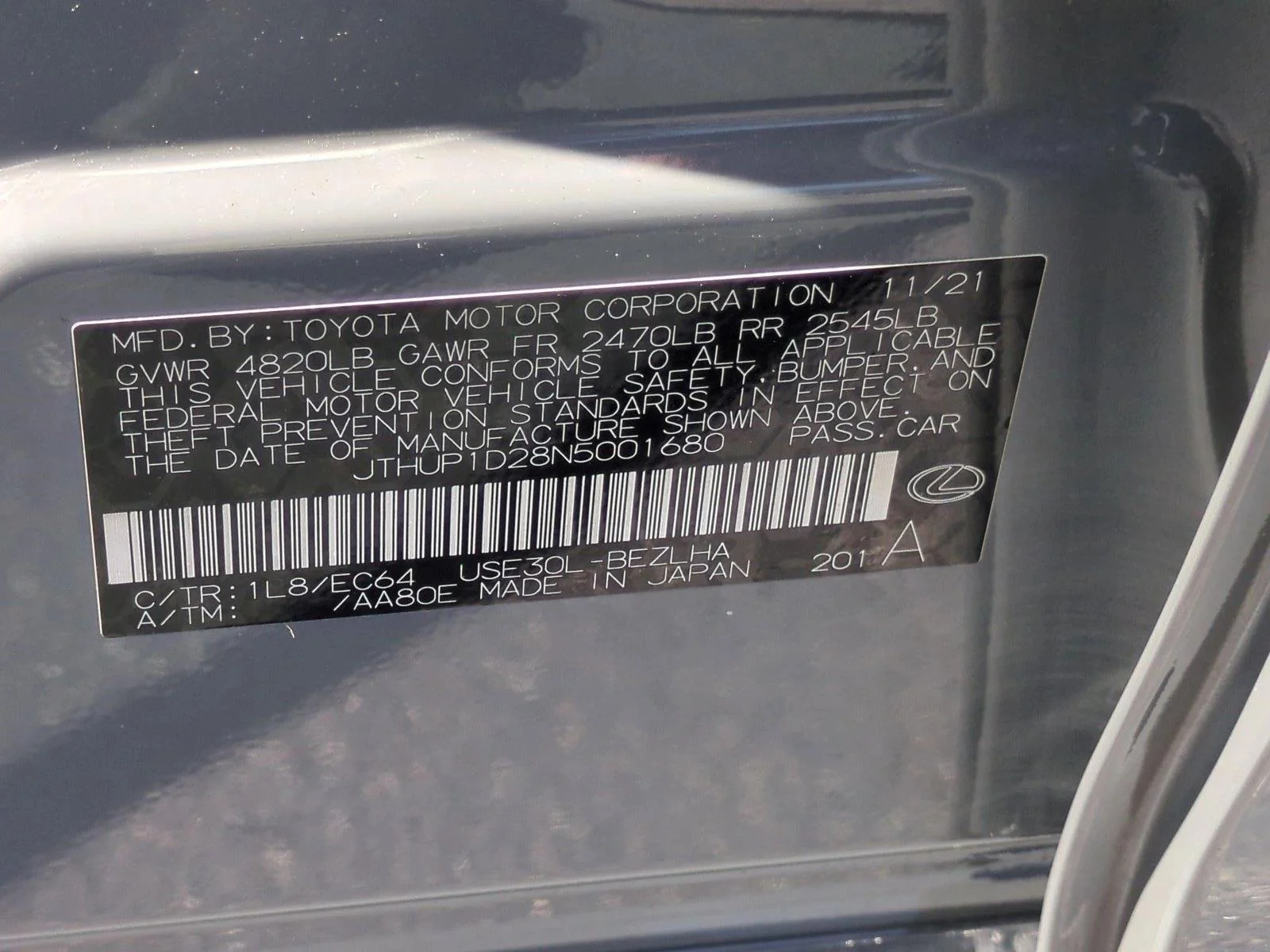Certified Used 2022 Incognito Lexus IS 500 F SPORT Performance Launch E image 26