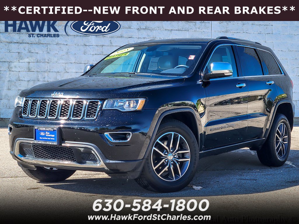 Certified Used 2018 Diamond Black Crystal Pearlcoat Jeep Limited image 1