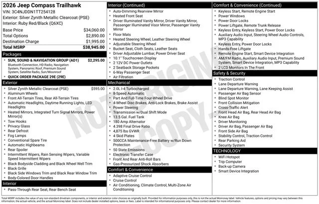 New 2026 Silver Zynith Metallic Clear-Coat Exterior Paint Jeep Trailhawk image 13