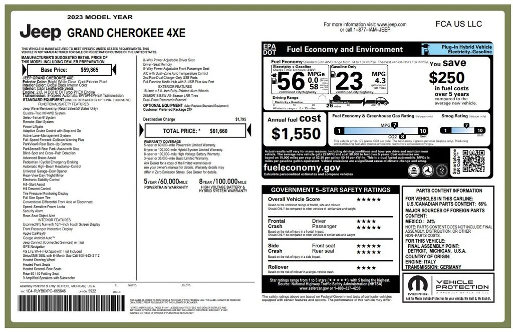 Certified Used 2023 White Jeep 4xe image 2