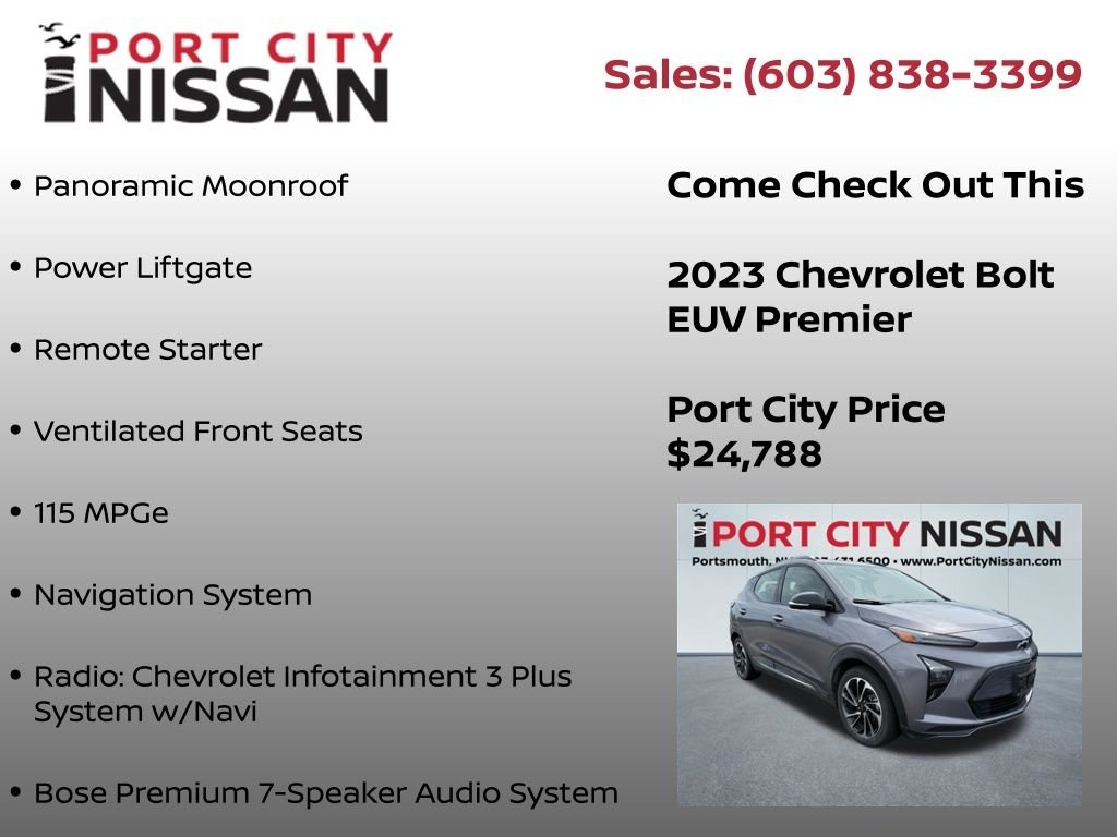 Used 2023 Gray Ghost Metallic Chevrolet Premier EV w/HEATED/VENTILATED SEATS, BOSE & PANO ROOF image 5