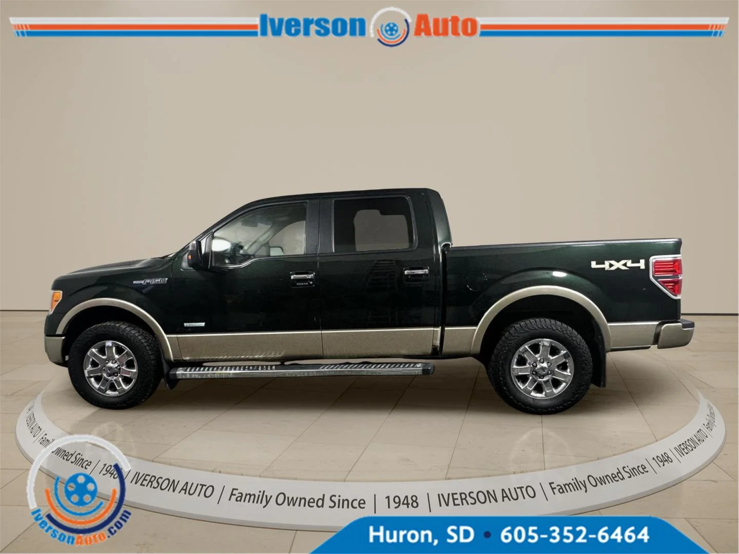 Used 2013 Green Gem Metallic/Pale Adobe Metallic Ford Lariat image 4