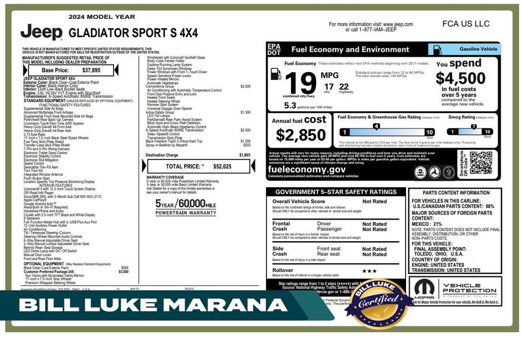 Certified Used 2024 Black Jeep Sport S image 1