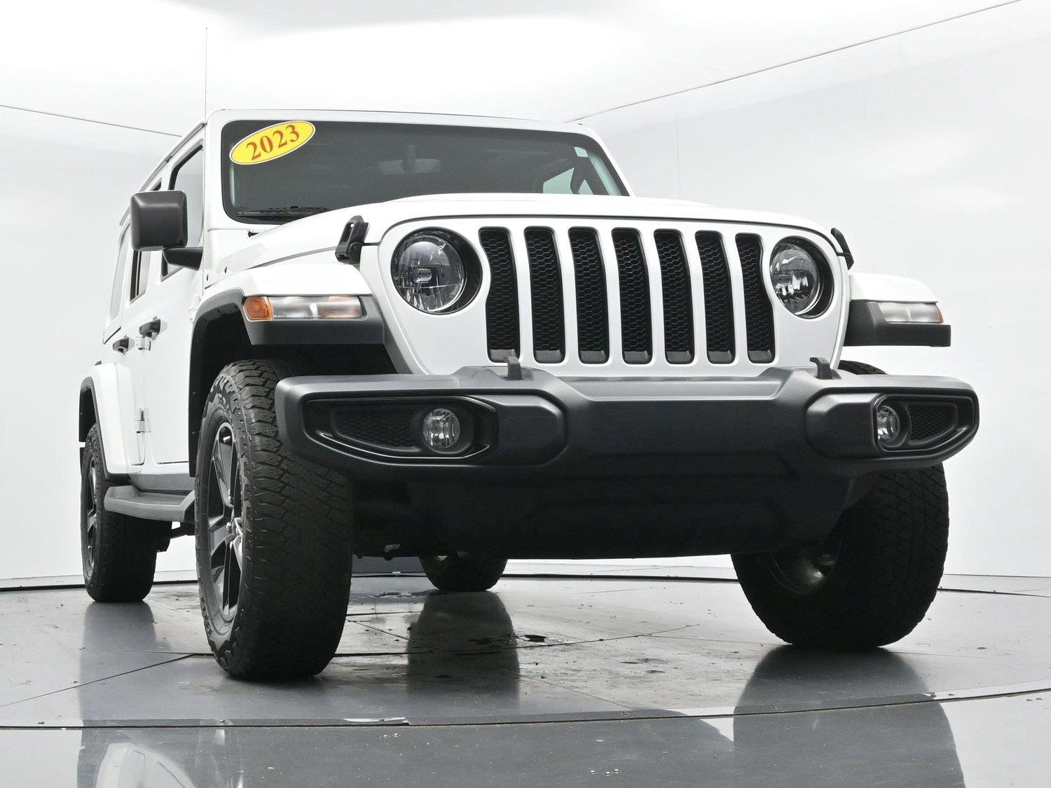 Used 2023 Bright White Clearcoat Jeep Sahara Altitude image 48