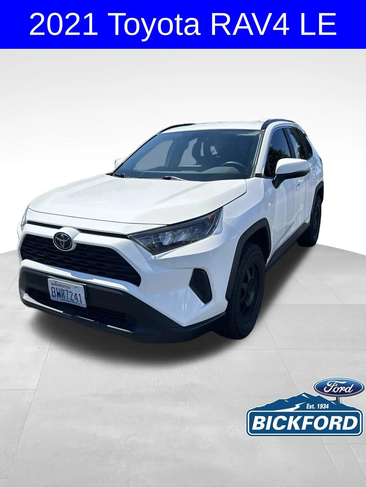 Used 2021 White Toyota LE image 1