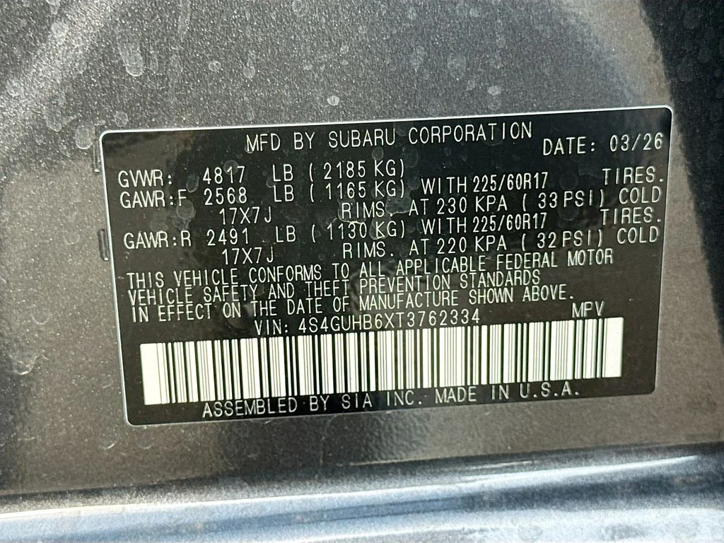 New 2026 MAGNETITE GRAY PEARL Subaru Base image 38