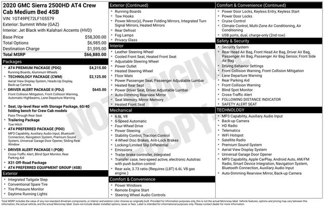 Used 2020 White GMC AT4 image 40