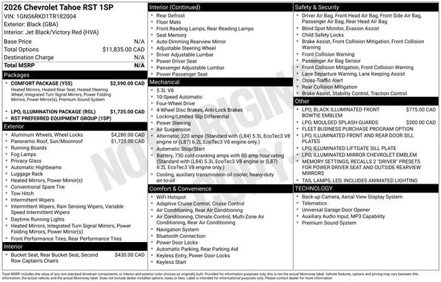 Used 2026 Black Chevrolet RST image 1