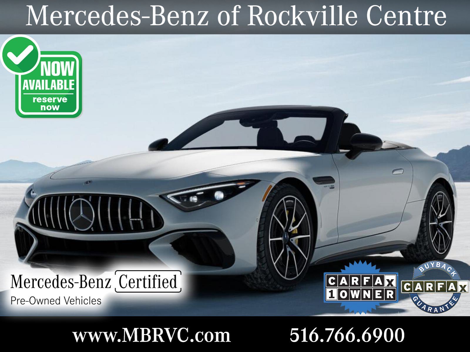 Certified Used 2022 MANUFAKTUR Moonlight White Metallic Mercedes-Benz AMG® SL 55 Roadster image 1