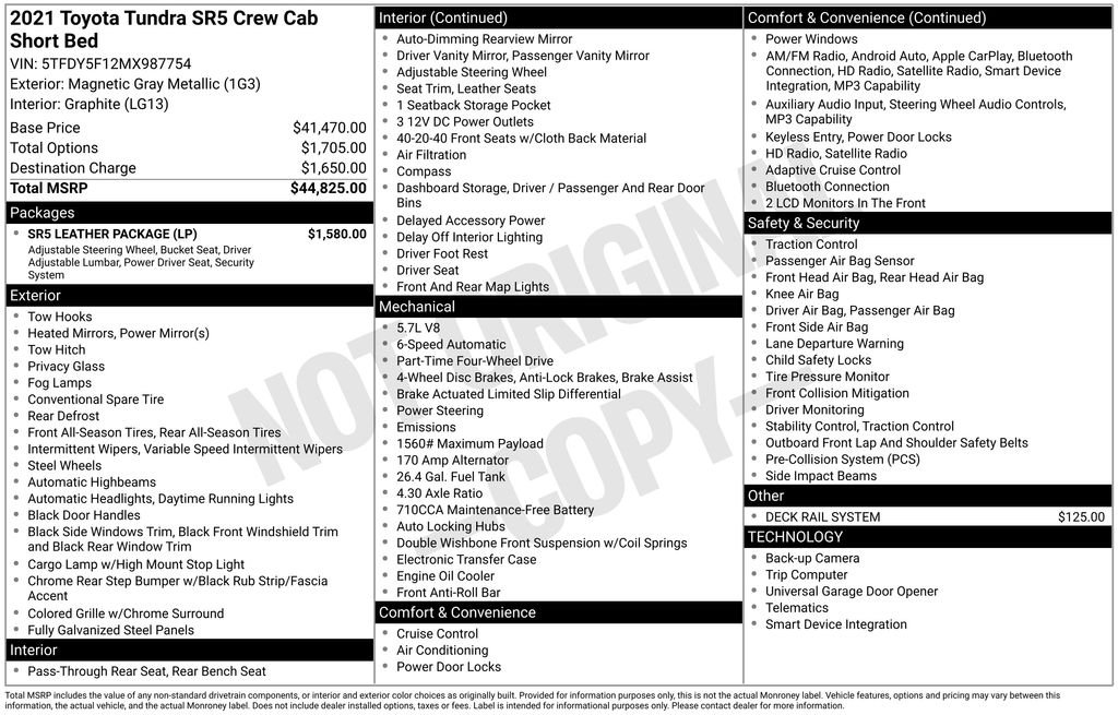 Certified Used 2021 Gray Toyota SR5 image 2