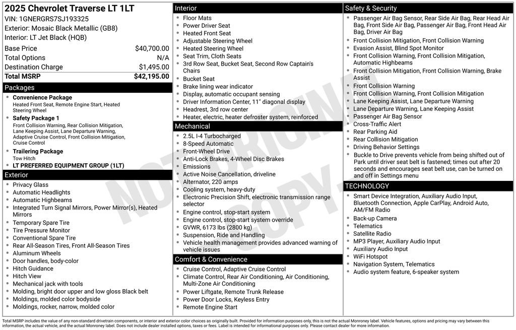 Used 2025 Black Chevrolet LT image 8