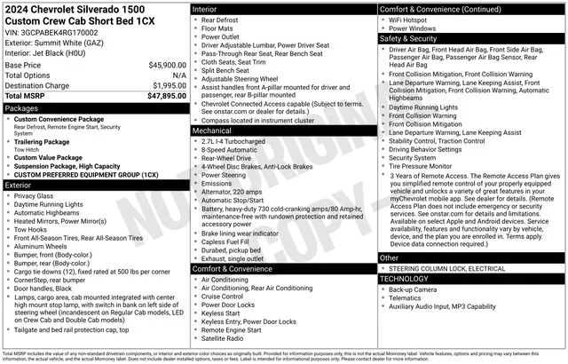 Used 2024 White Chevrolet Custom image 8