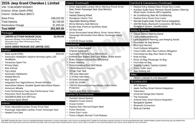 New 2026 Silver Zynith Exterior Paint Jeep Limited image 34