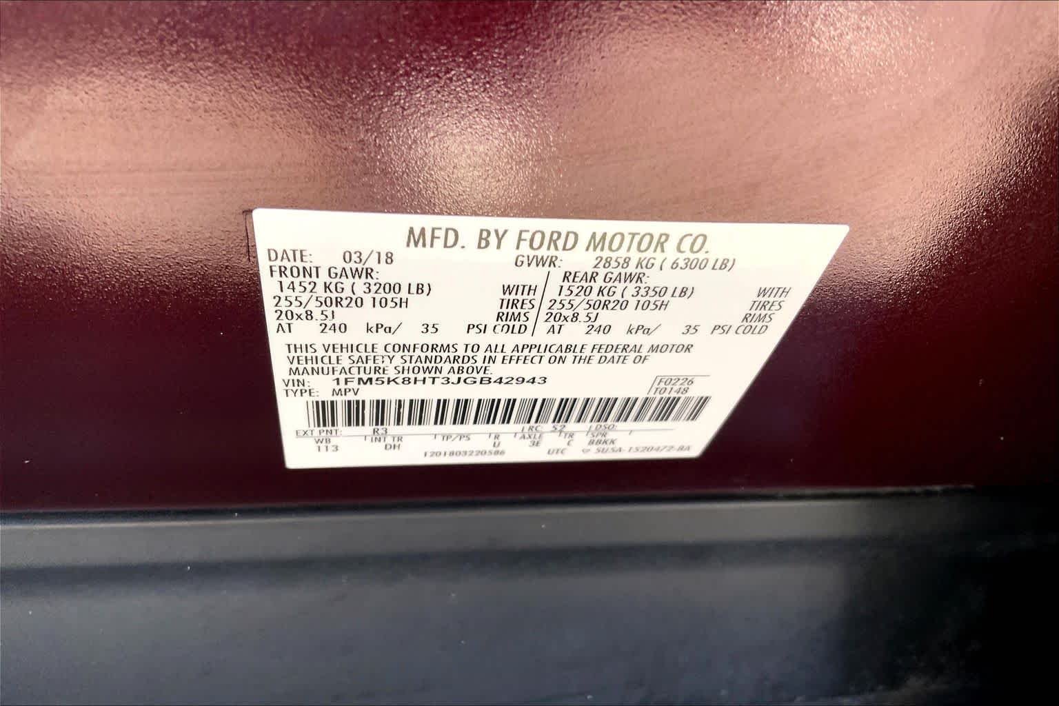 Used 2018 Burgundy Velvet Metallic Tinted Clearcoat Ford Platinum image 33