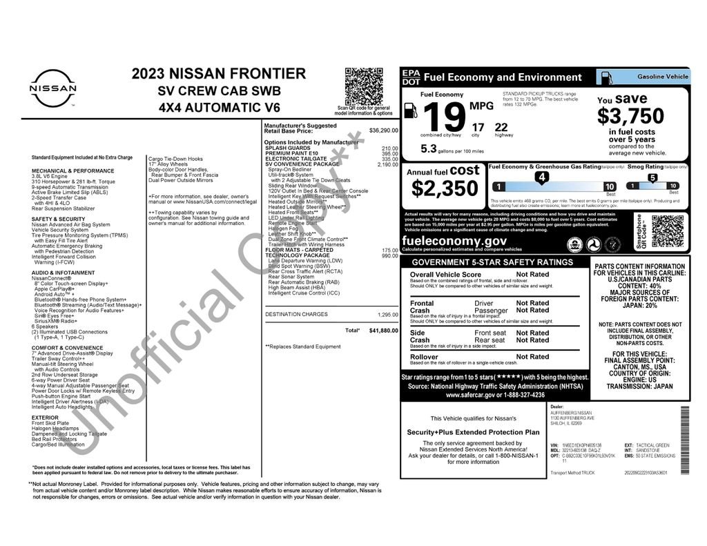 Used 2023 Green Nissan SV image 14