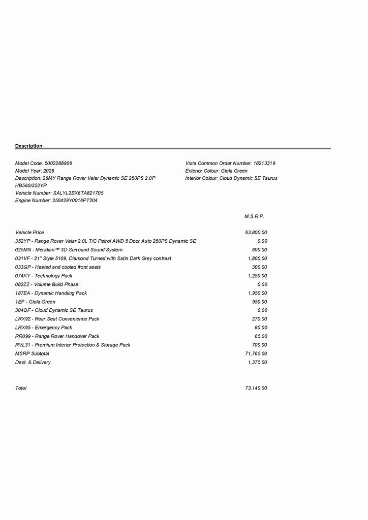 2026 LAND ROVER RANGE ROVER VELAR - Image 2
